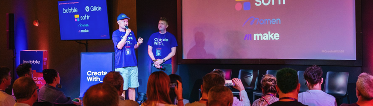 Kieran Ball and James Devonport on stage