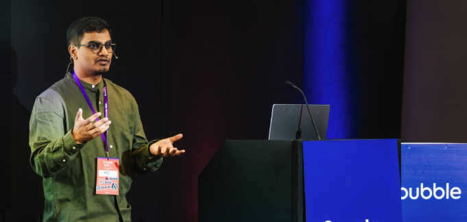 Raj Navakoti on stage