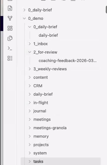 The demo vault folder structure