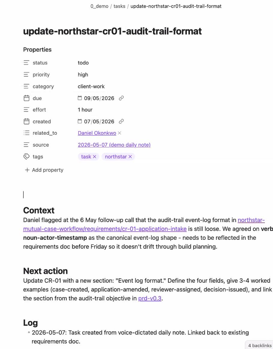 An AI-created task note