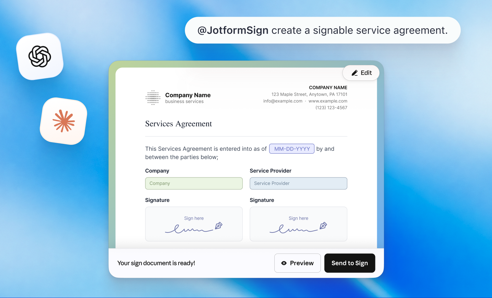Jotform Sign for ChatGPT and Claude Turns Chats Into Agreements