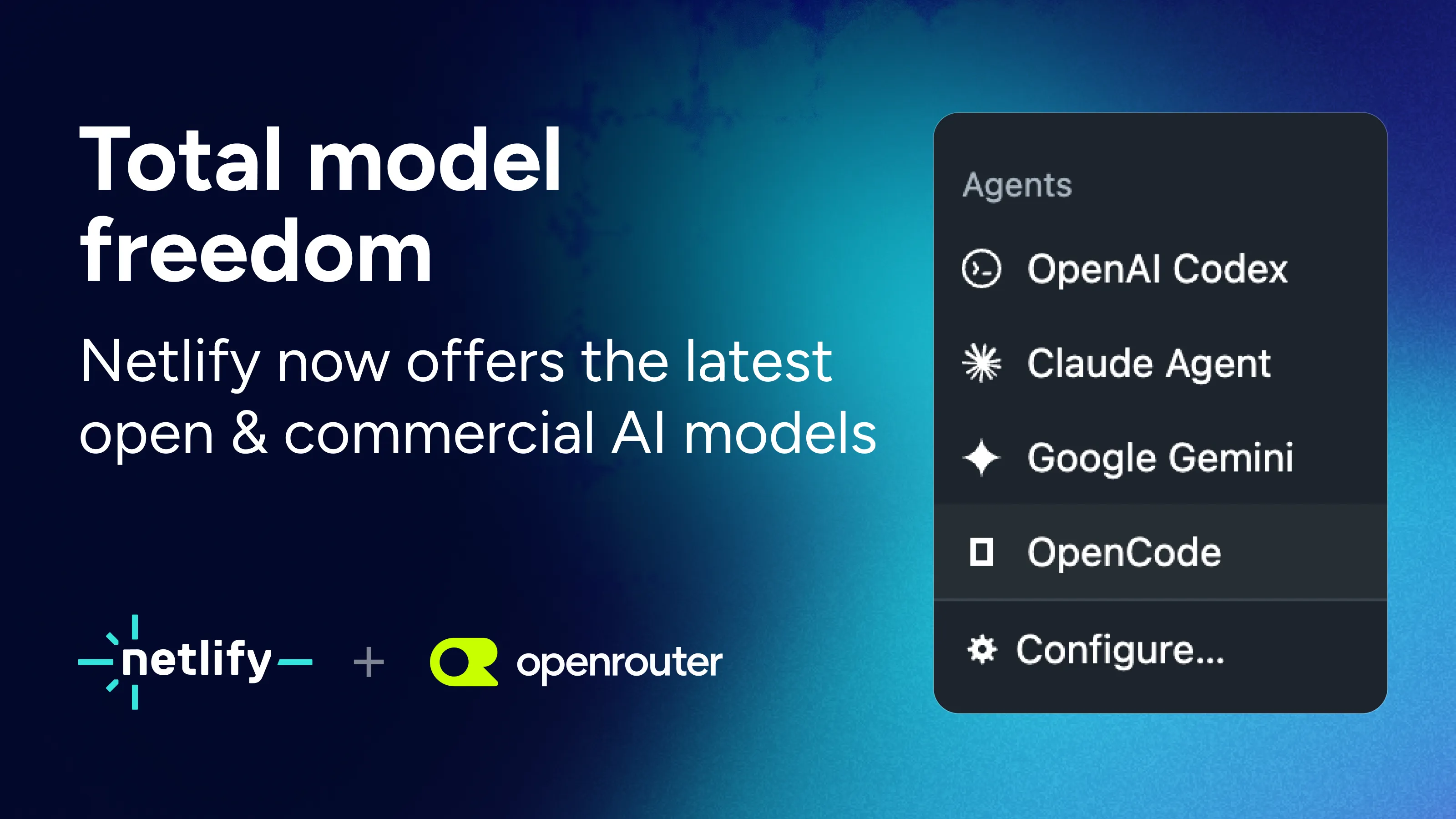 Netlify AI Gateway open model support via OpenRouter Broadens Developer Choice