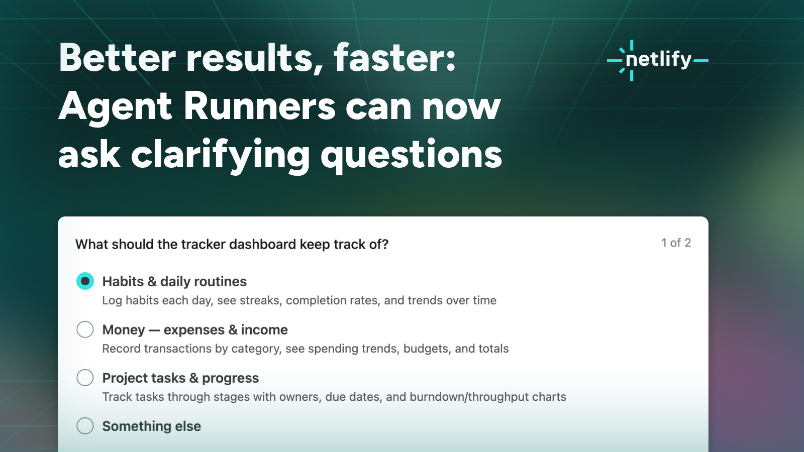 Agent Runners interface for clarifying project requirements